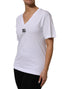 Dolce & Gabbana White Cotton V-Neck Short Sleeves T-Shirt